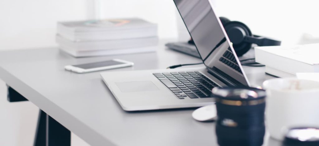 Laptop on a desk